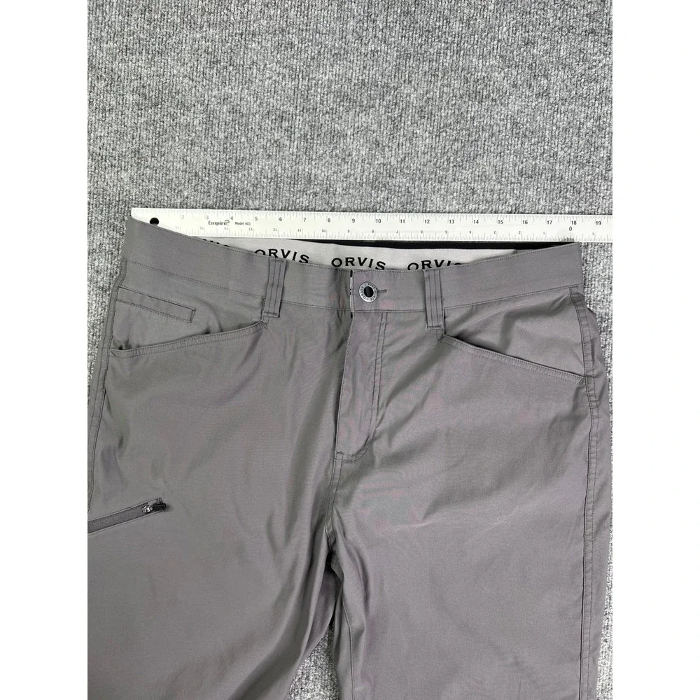 Orvis Tech Pants Mens 36x32 Gray Stretch Nylon Outdoor Hiking Trousers‎